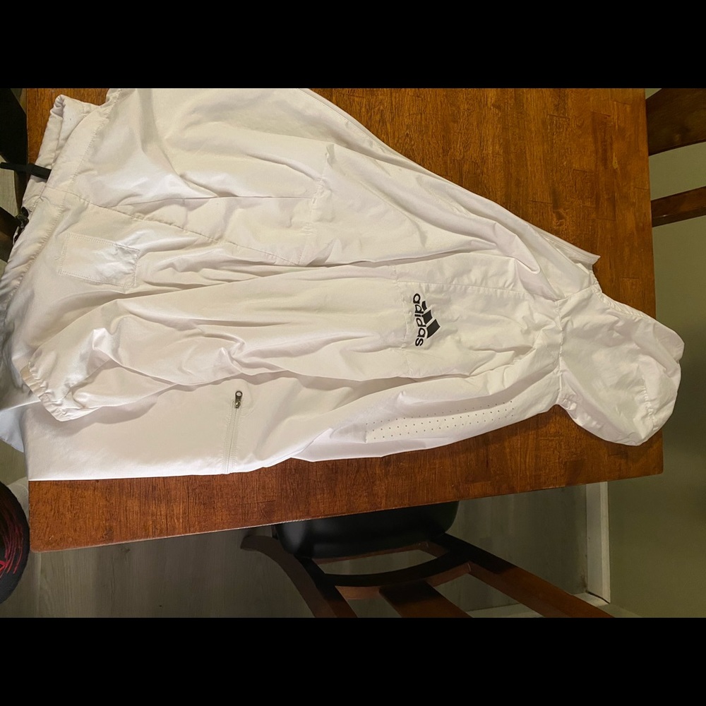 Adidas White Vintage Windbreaker